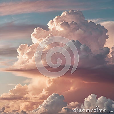 Dramatic sunset evening sky. Fluffy clouds, summer skies, cloudy background. Aerial nature sunrise Stock Photo