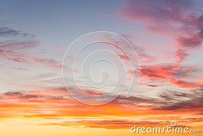 Dramatic sunset sky. Stock Photo