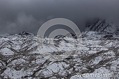 Dramatic view over gloomy Ngozumpa glacier in. Stock Photo