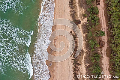 Dramatic weather at Baltic Sea beach in Sobieszewo, Poland Stock Photo