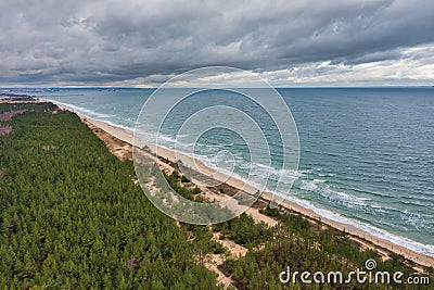 Dramatic weather at Baltic Sea beach in Sobieszewo, Poland Stock Photo