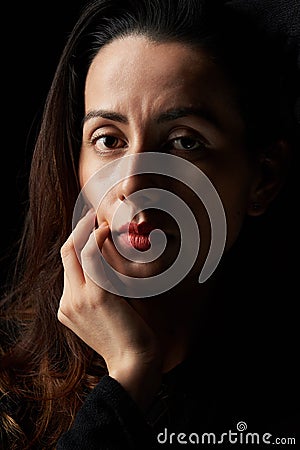 Dramatic woman portrait Stock Photo