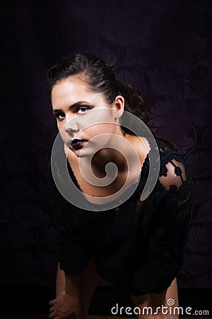 Dramatic Young Female Portrait Stock Photo