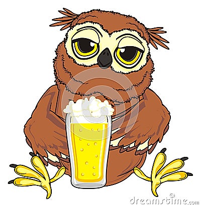Drank owl sit Stock Photo