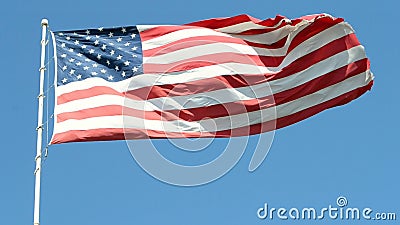 Drapeau américain sur le ciel bleu, liberté banque de vidéos Drapeau américain sur le ciel bleu, liberté banque de vidéos
