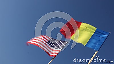 Drapeau des Etats-Unis et de la Roumanie Drapeau des Etats-Unis et de la Roumanie