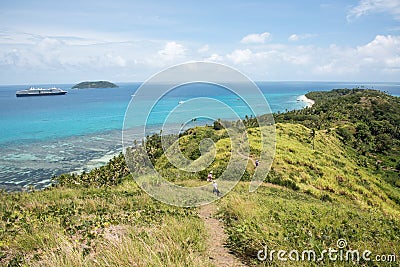 Dravuni Island: Sea, Reef and Tropical Landscape Editorial Stock Photo