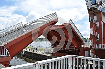 Draw Bridge in Western France Stock Photo