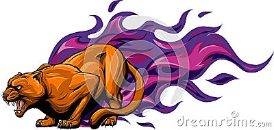 draw colorful feline cougar. vector illustration design Vector Illustration