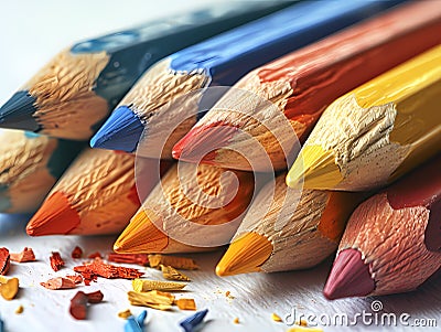 Draw Icon Transparent Background, A Group Of Colored Pencils Stock Photo