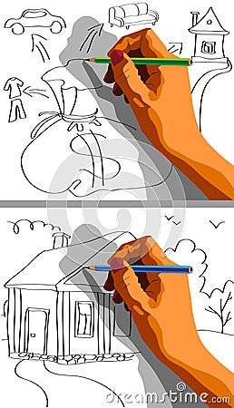 Draw property Vector Illustration