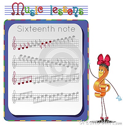 Draw a sixteenth note Stock Photo