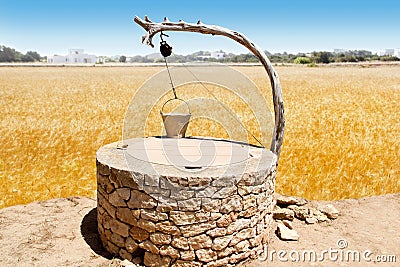 Draw well traditional mediterranean masonry Stock Photo