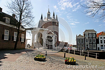 Drawbridge and city gate Stock Photo