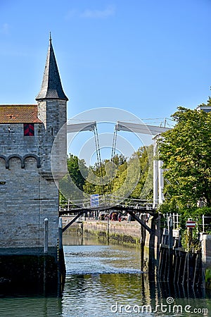 Drawbridge in the old town of Zierikzee Editorial Stock Photo