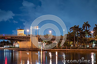 Drawbridge over Intracoastal waterway Hollywood Florida USA Editorial Stock Photo