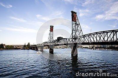 Drawbridge in Portland Stock Photo