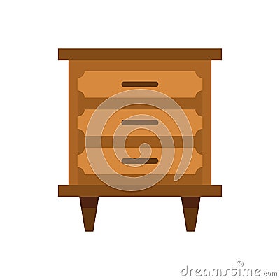 Drawer icon, flat style Vector Illustration