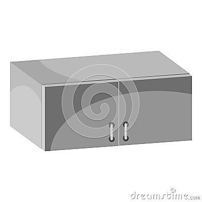 Drawer icon, gray monochrome style Vector Illustration