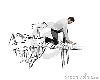 Drawing abstract bridge Stock Photo