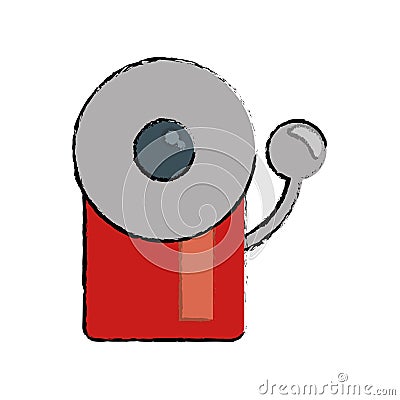 Drawing alarm fire emergency alert icon Vector Illustration