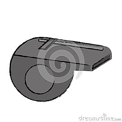 Drawing american football whistle referee Vector Illustration