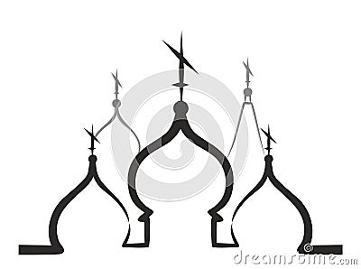 Drawing of ancient churches Vector Illustration