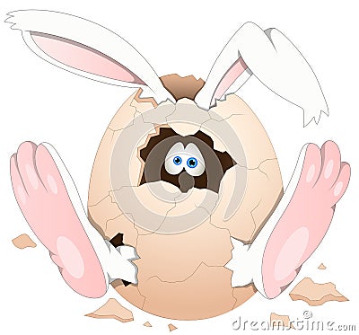 Easter Bunny - Cartoon Character - Vector Illustration Stock Photo