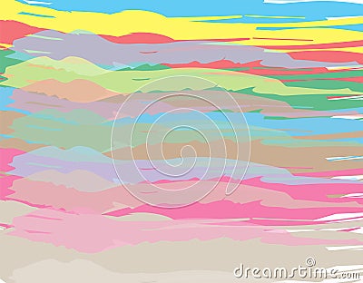 Drawing background line and paint brush. Vector Illustration