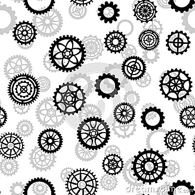 Seamless pattern with different gears Vector Illustration