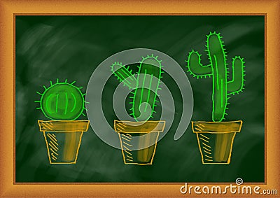 Drawing of cactuses Stock Photo