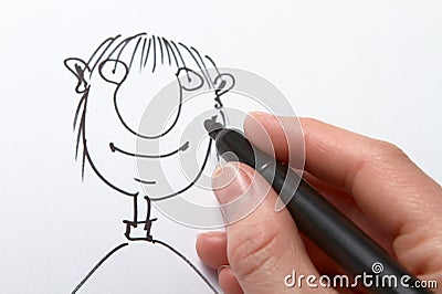 Drawing caricature Stock Photo