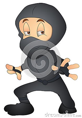 Japanese Ninja - Cartoon Character - Vector Illustration Stock Photo
