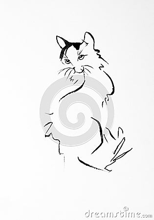 Drawing cats Stock Photo