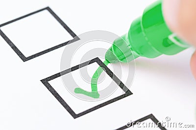 Drawing check mark Stock Photo