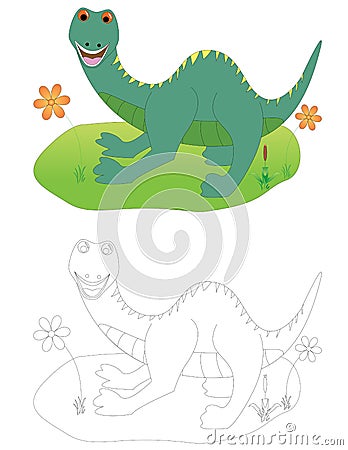 d for dinosaur Vector Illustration