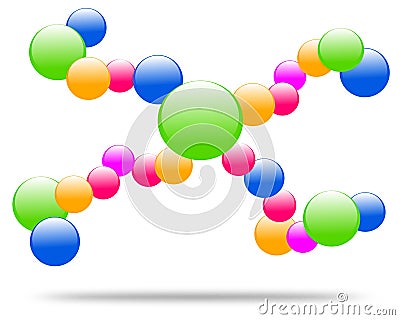 Drawing company logo molecule. Vector Illustration