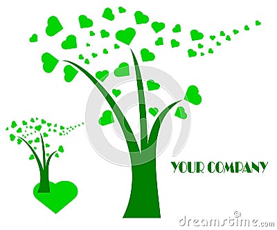 Drawing company logo tree. Vector Illustration