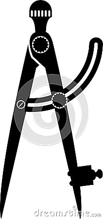 Drawing compass (silhouette) Vector Illustration