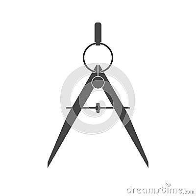 Drawing compass silhouette icon. Vector illustration Vector Illustration