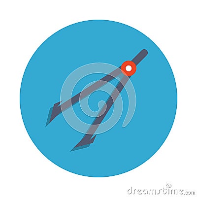 Drawing compasses colored in blue badge icon. Element of school icon for mobile concept and web apps. Detailed drawing compass ico Stock Photo