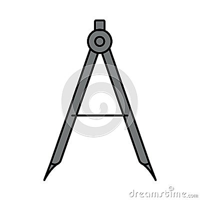 Drawing compasses. Doodle style icon Cartoon Illustration