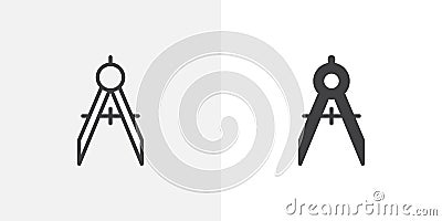 Drawing compasses icon Vector Illustration