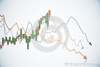 Drawing creative color candlestick stock chart Stock Photo