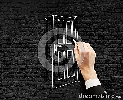 Drawing door Stock Photo