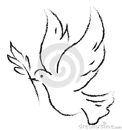 Drawing of dove, illustration, vector Vector Illustration