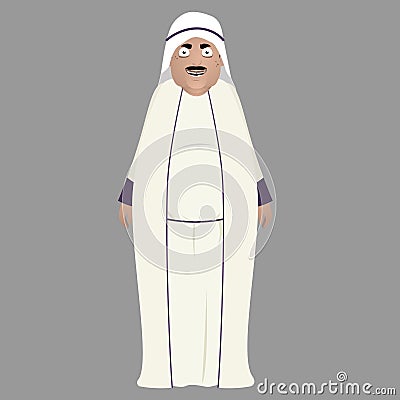 Fat male arab character illustration Stock Photo