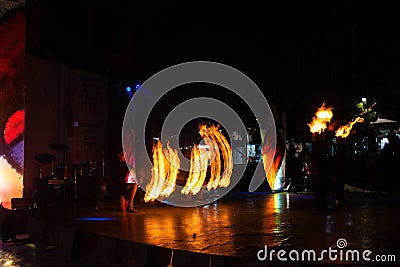 Drawing Flaming Trails show hotel stage simple family ordinary travel escape Editorial Stock Photo