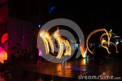 Drawing Flaming Trails show hotel stage simple family ordinary travel escape Editorial Stock Photo