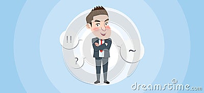 Drawing flat character design business speech concept Stock Photo